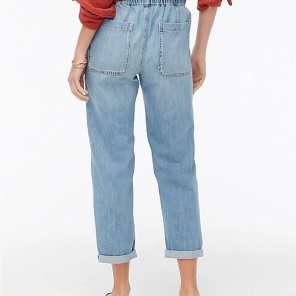 J Crew Woman's Size 29 Denim Jogger Pants w/Rope Tie Closure - Picture 3 of 9